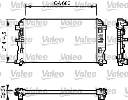 Kylare, motorkylning Valeo 734928 VALEO Kylare, motorkylning Valeo 734928 VALEO