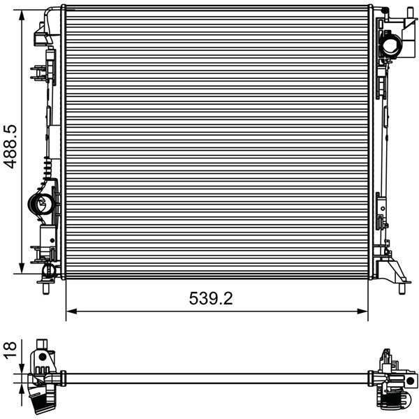Kylare, motorkylning Valeo 735625 VALEO