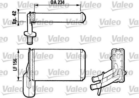 Värmeväxlare, kupévärme Valeo 812031 VALEO