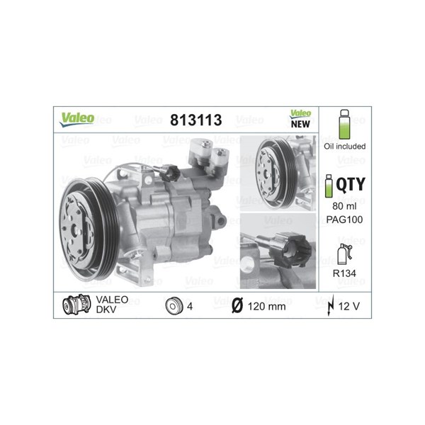 Kompressor, klimatanläggning 12V Valeo 813113 VALEO Kompressor, klimatanläggning 12V Valeo 813113 VALEO