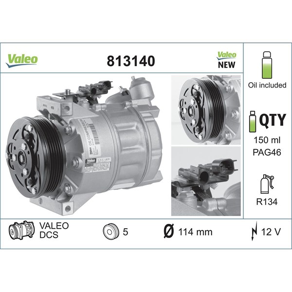 Kompressor, klimatanläggning VALEO