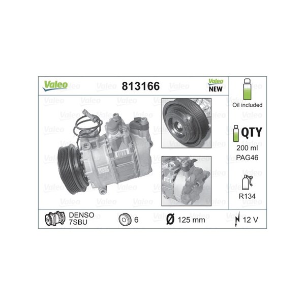 Kompressor, klimatanläggning 12V Valeo 813166 VALEO Kompressor, klimatanläggning 12V Valeo 813166 VALEO