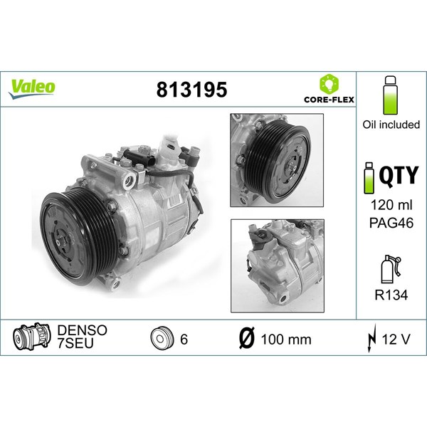 Kompressor, klimatanläggning 12V Valeo 813195 VALEO