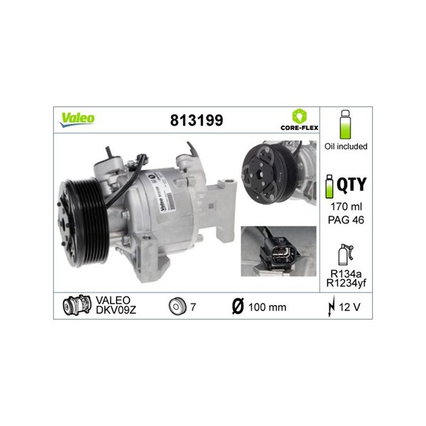 Kompressor, klimatanläggning 12V Valeo 813199 VALEO