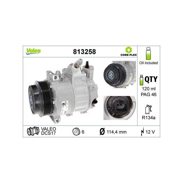 Kompressor, klimatanläggning 12V Valeo 813258 VALEO