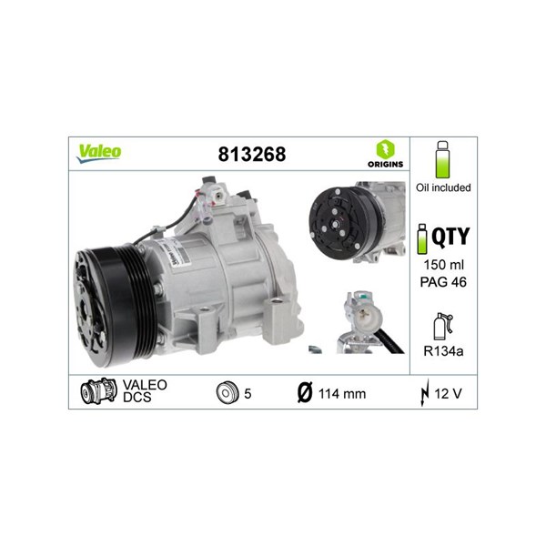 Kompressor, klimatanläggning 12V Valeo 813268 VALEO