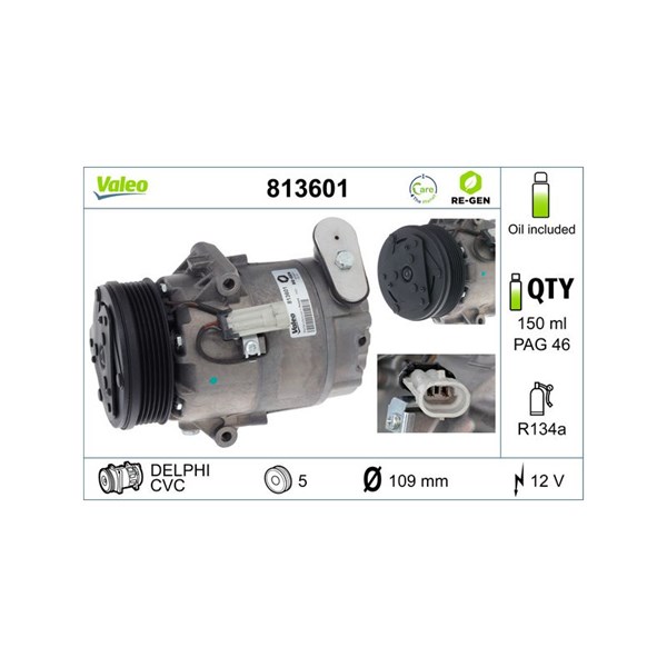 Kompressor, klimatanläggning 12V Valeo 813601 VALEO