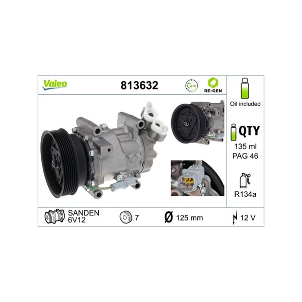 Kompressor, klimatanläggning 12V Valeo 813632 VALEO