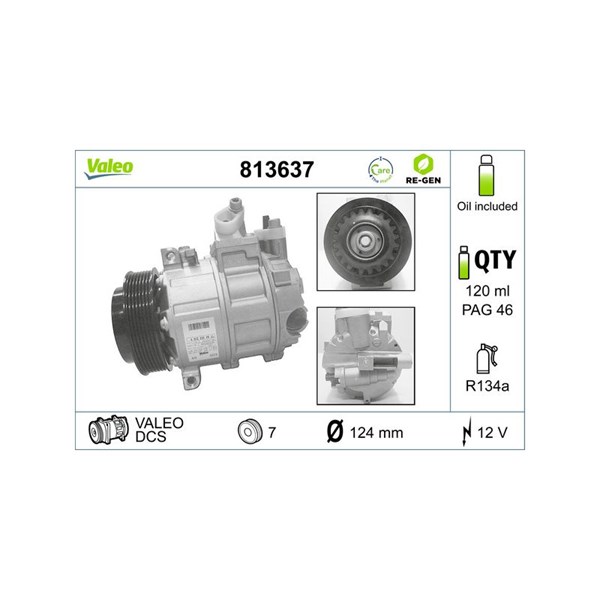 Kompressor, klimatanläggning 12V Valeo 813637 VALEO