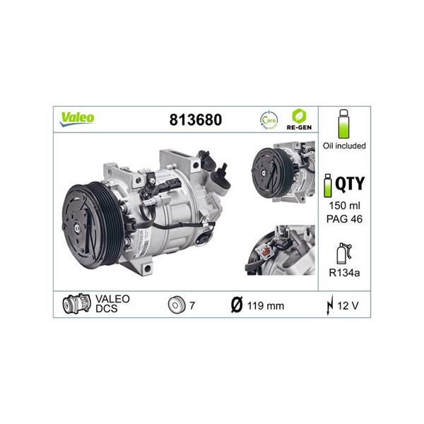 Kompressor, klimatanläggning 12V Valeo 813680 VALEO