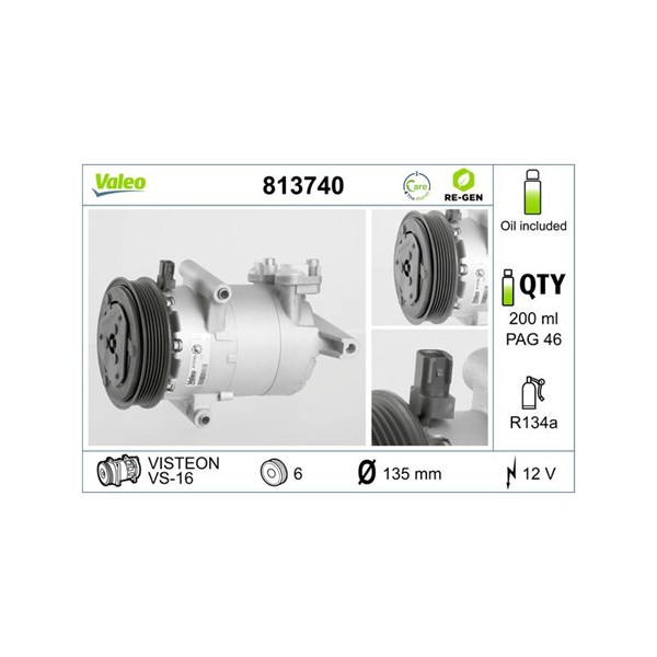 Kompressor, klimatanläggning 12V Valeo 813740 VALEO