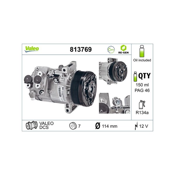Kompressor, klimatanläggning 12V Valeo 813769 VALEO