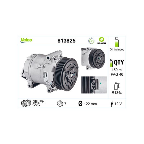 Kompressor, klimatanläggning 12V Valeo 813825 VALEO