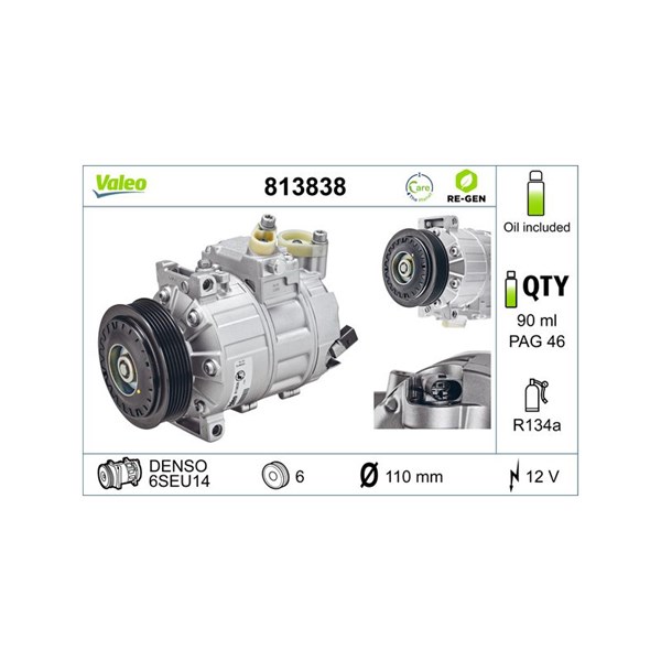 Kompressor, klimatanläggning 12V Valeo 813838 VALEO