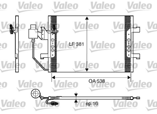 Kondensor, klimatanläggning, Fram Valeo 817504 VALEO
