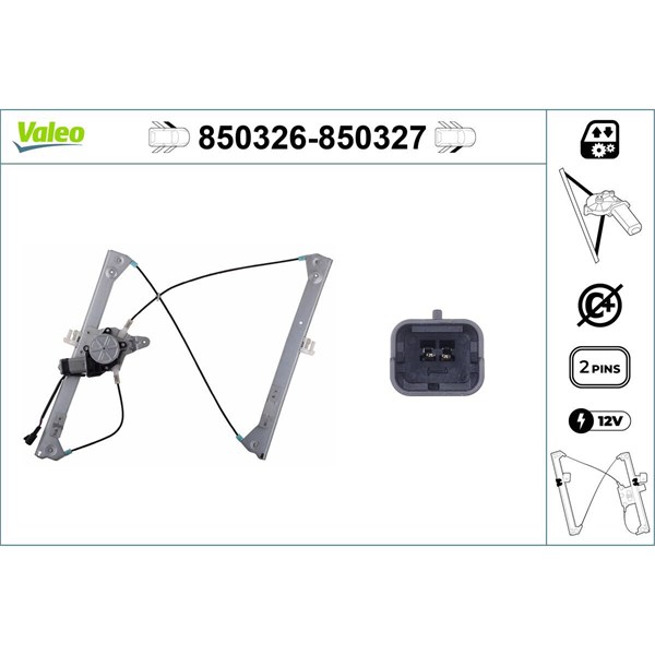 Fönsterhiss, Fram, Vänster Valeo 850326 VALEO