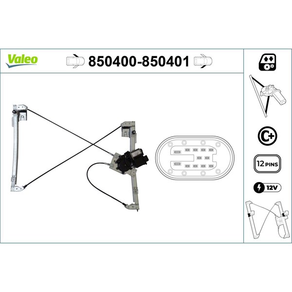 Fönsterhiss, Fram, Vänster Valeo 850400 VALEO Fönsterhiss, Fram, Vänster Valeo 850400 VALEO