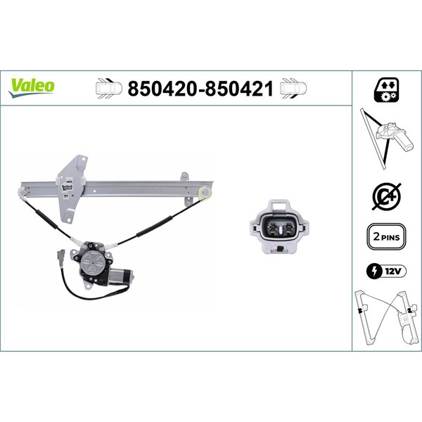 Fönsterhiss, Fram, Vänster Valeo 850420 VALEO