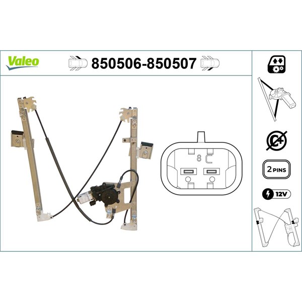 Fönsterhiss, Fram, Vänster Valeo 850506 VALEO