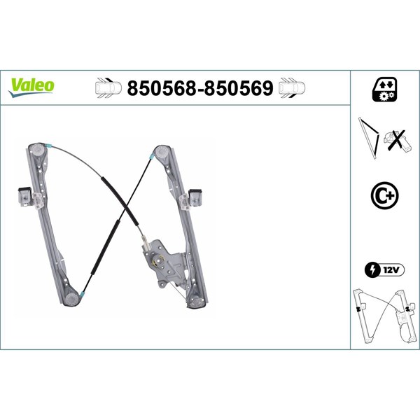 Fönsterhiss, Fram, Vänster Valeo 850568 VALEO