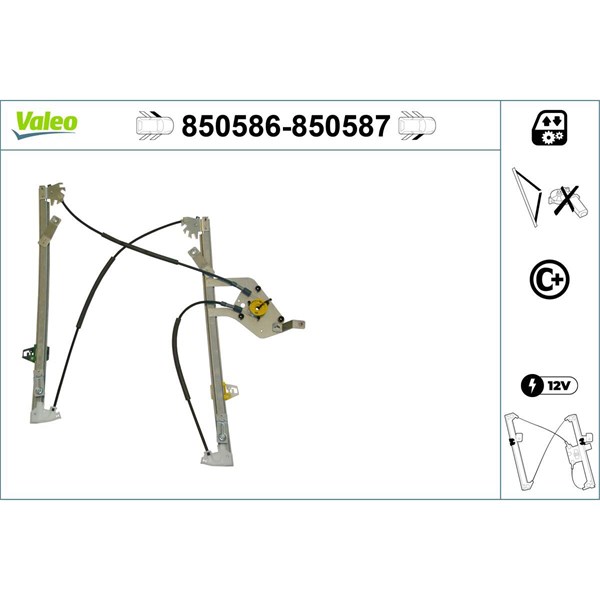 Fönsterhiss, Fram, Vänster Valeo 850586 VALEO
