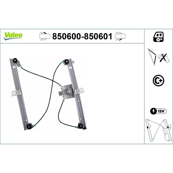 Fönsterhiss, Fram, Vänster Valeo 850600 VALEO