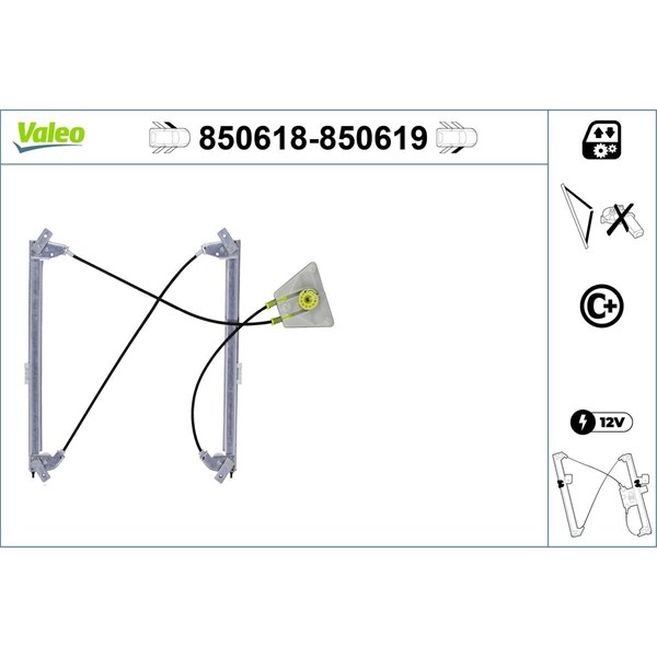 Fönsterhiss, Fram, Vänster Valeo 850618 VALEO