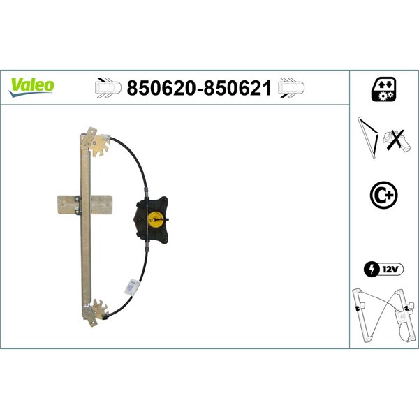 Fönsterhiss, Bak, Vänster Valeo 850620 VALEO