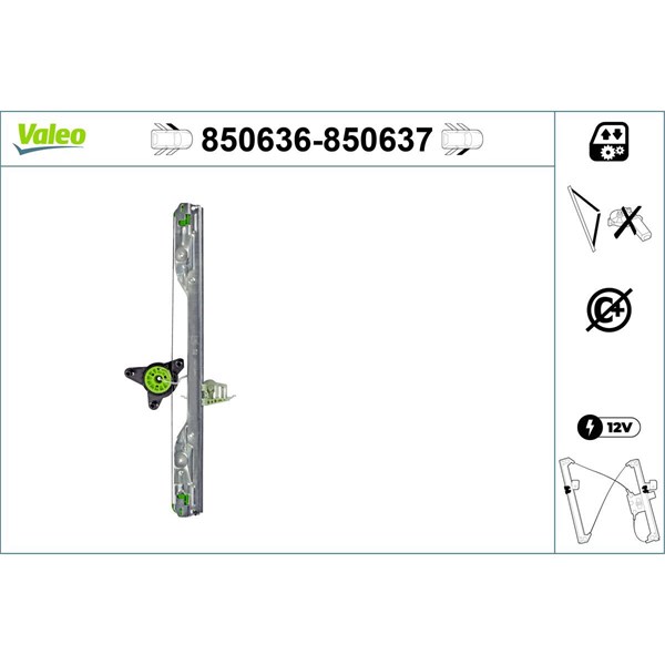 Fönsterhiss, Fram, Vänster Valeo 850636 VALEO