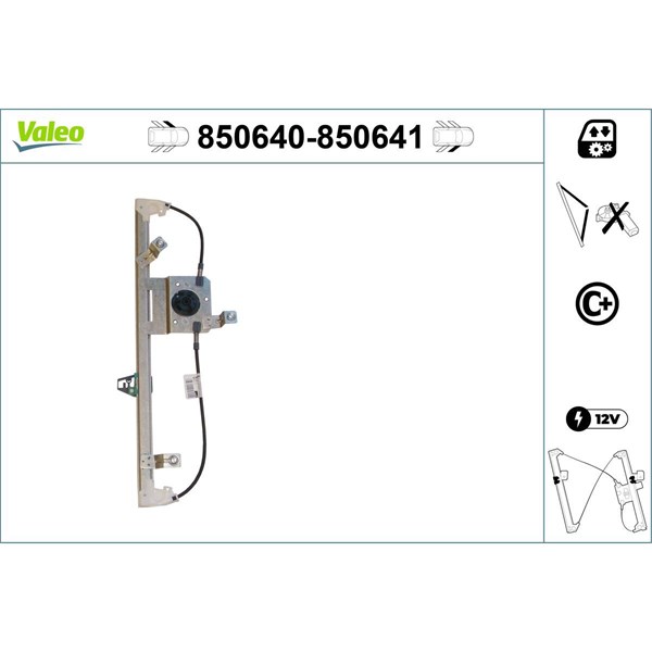 Fönsterhiss, Fram, Vänster Valeo 850640 VALEO