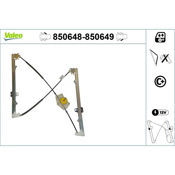 Fönsterhiss, Fram, Vänster Valeo 850648 VALEO