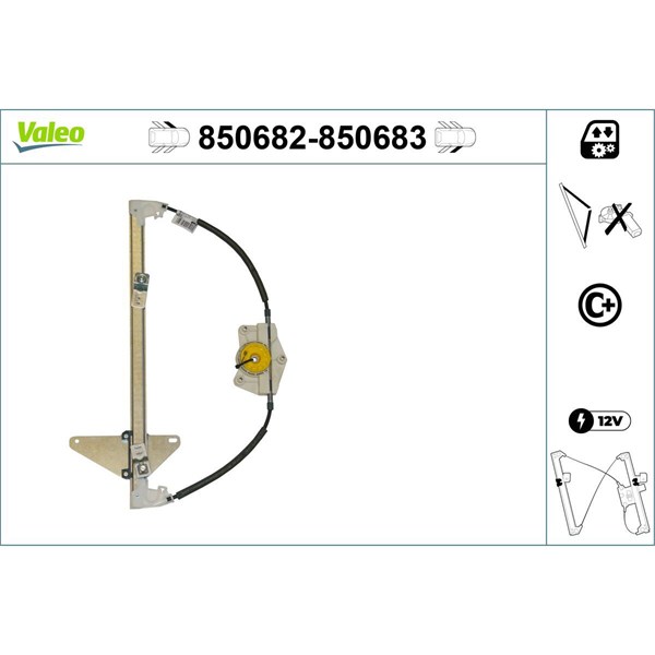 Fönsterhiss, Fram, Vänster Valeo 850682 VALEO