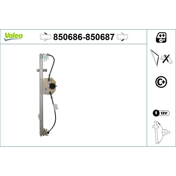 Fönsterhiss, Fram, Vänster Valeo 850686 VALEO