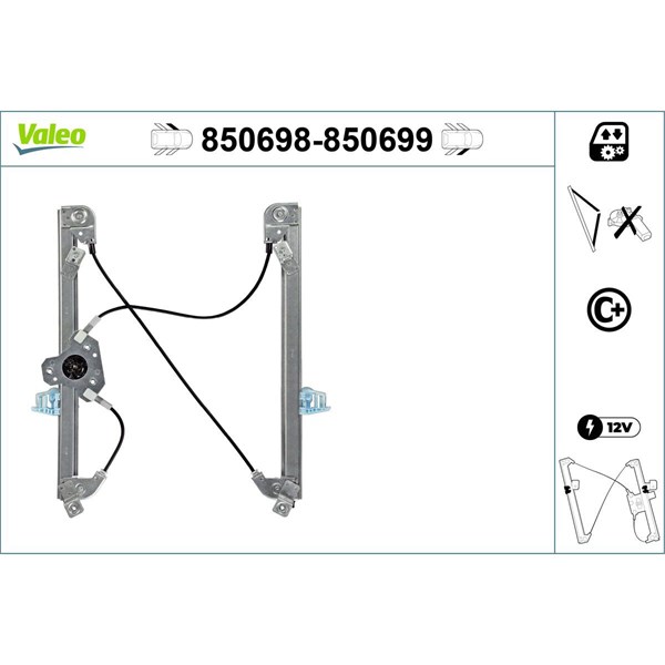 Fönsterhiss, Fram, Vänster Valeo 850698 VALEO