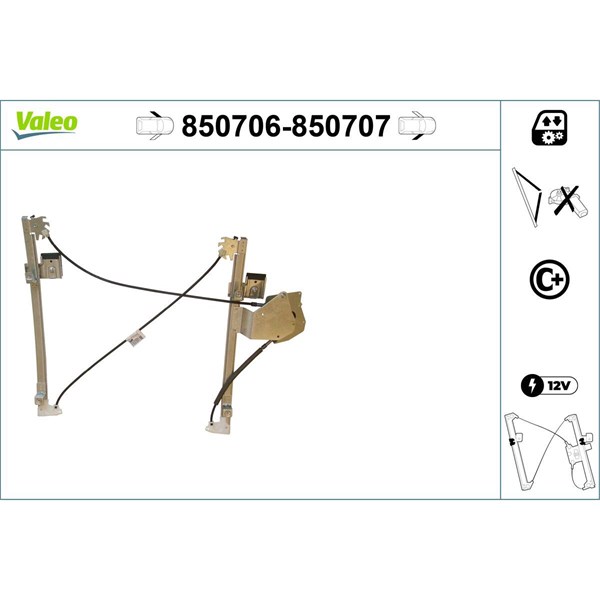 Fönsterhiss, Fram, Vänster Valeo 850706 VALEO Fönsterhiss, Fram, Vänster Valeo 850706 VALEO