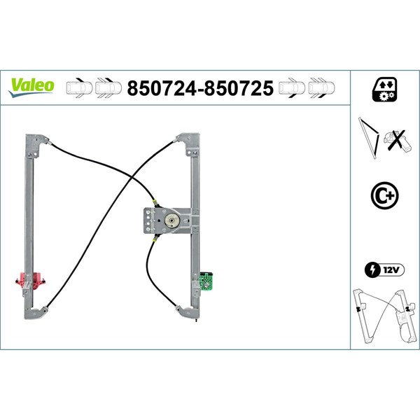 Fönsterhiss, Fram, Vänster Valeo 850724 VALEO
