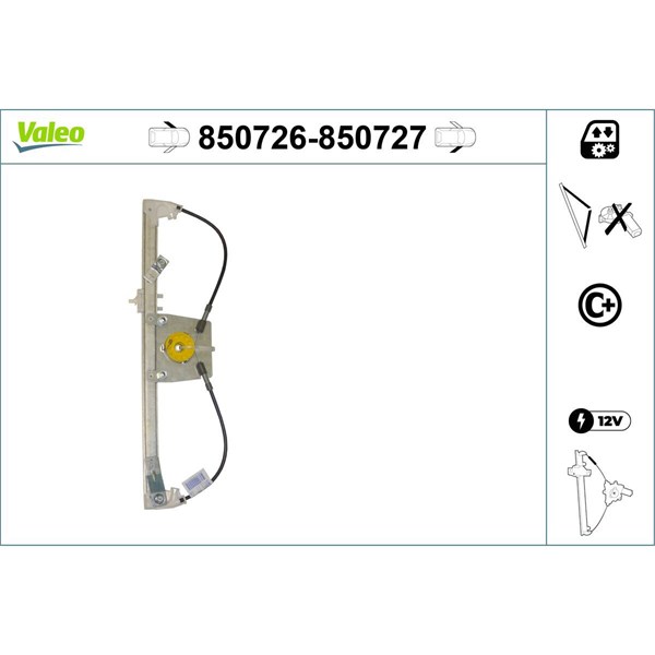 Fönsterhiss, Fram, Vänster Valeo 850726 VALEO