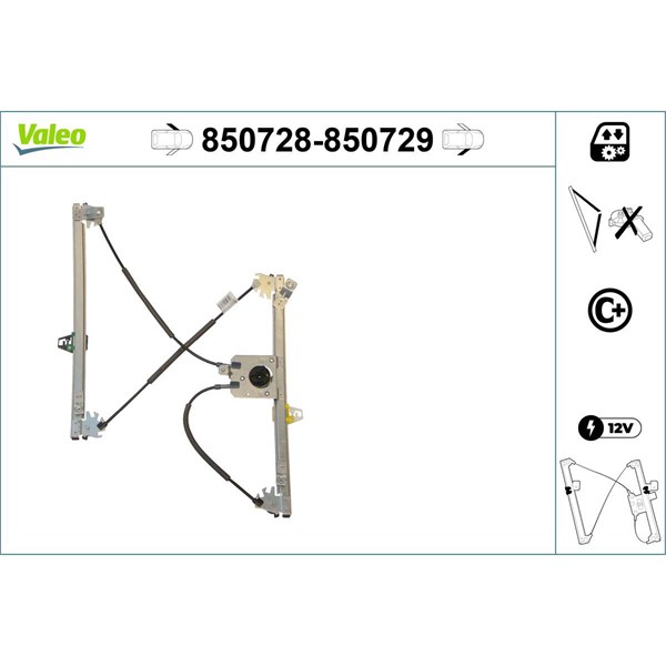 Fönsterhiss, Fram, Vänster Valeo 850728 VALEO