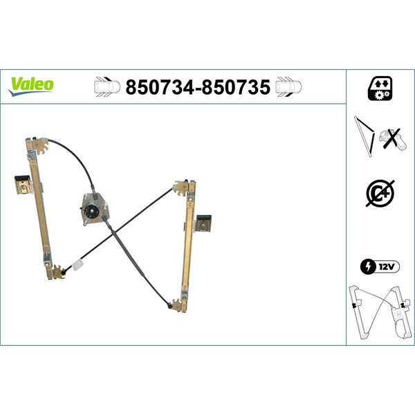 Fönsterhiss, Fram, Vänster Valeo 850734 VALEO