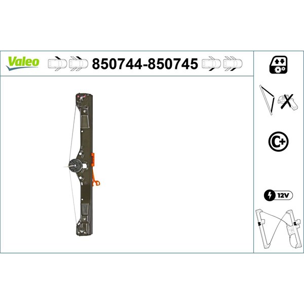 Fönsterhiss, Fram, Vänster Valeo 850744 VALEO