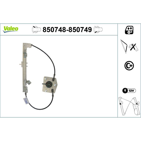 Fönsterhiss, Bak, Vänster Valeo 850748 VALEO