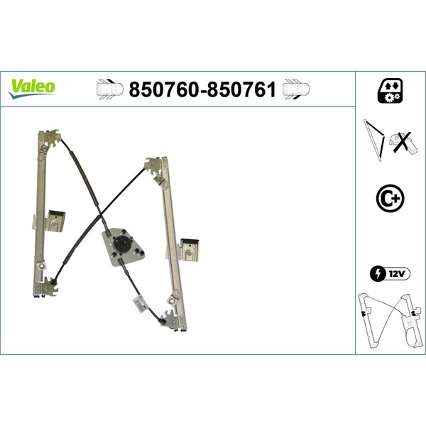 Fönsterhiss, Fram, Vänster Valeo 850760 VALEO