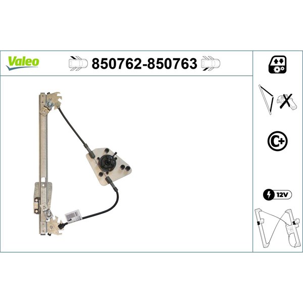 Fönsterhiss, Bak, Vänster Valeo 850762 VALEO Fönsterhiss, Bak, Vänster Valeo 850762 VALEO