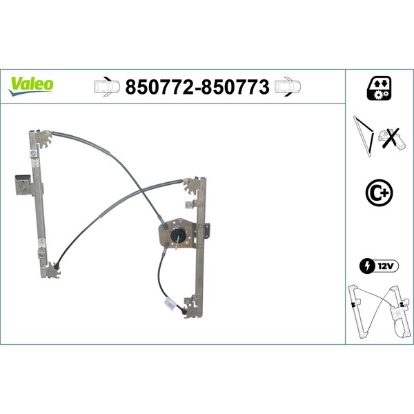 Fönsterhiss, Fram, Vänster Valeo 850772 VALEO