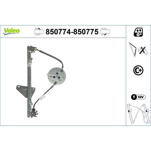 Fönsterhiss, Fram, Vänster Valeo 850774 VALEO