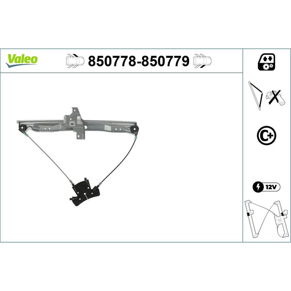Fönsterhiss, Fram, Vänster Valeo 850778 VALEO