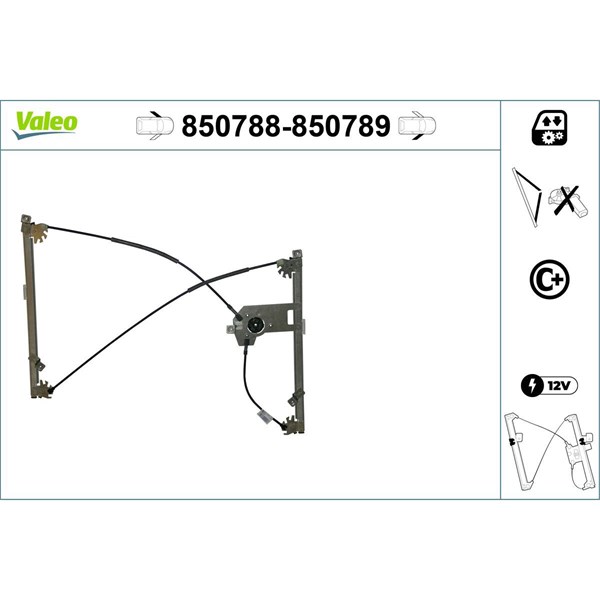 Fönsterhiss, Fram, Vänster Valeo 850788 VALEO