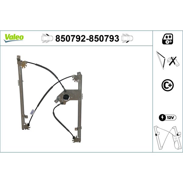 Fönsterhiss, Fram, Vänster Valeo 850792 VALEO
