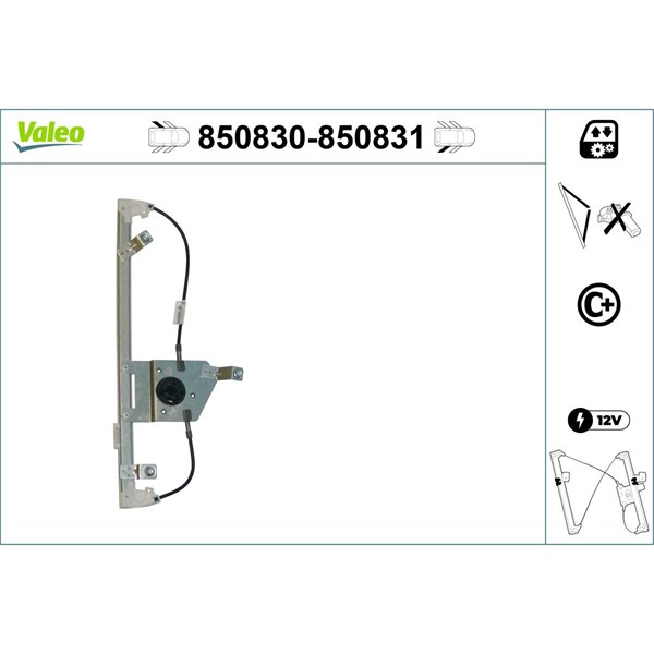 Fönsterhiss, Bak, Vänster Valeo 850830 VALEO