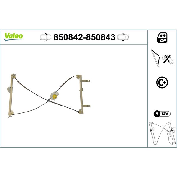 Fönsterhiss, Fram, Vänster Valeo 850842 VALEO Fönsterhiss, Fram, Vänster Valeo 850842 VALEO